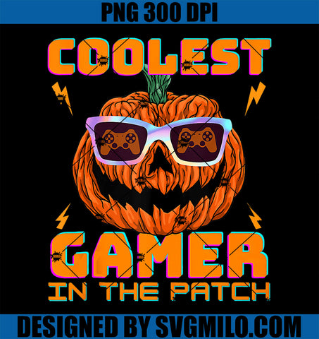Coolest Gamer In The Patch PNG, Pumpkin Funny Halloween PNG