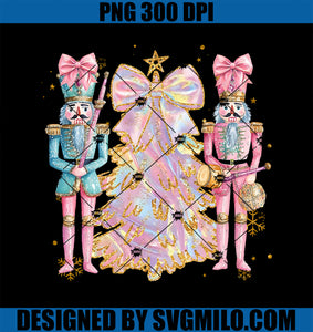 Coquette Christmas Tree Pink Nutcrackers PNG