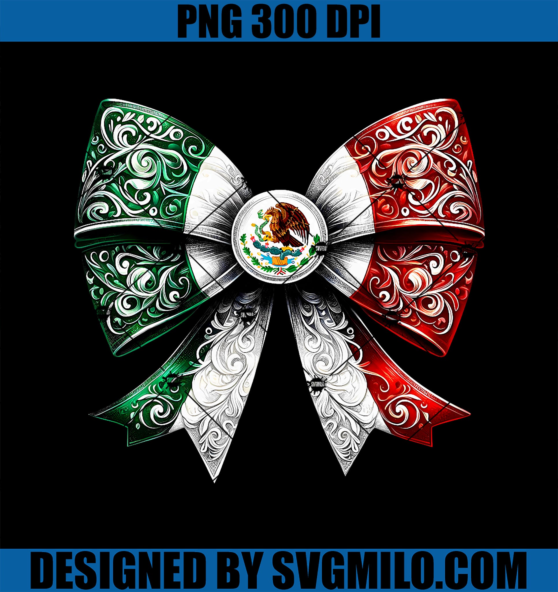 Coquette Ribbon Bow PNG, Mexican Flag Festive Latino Pride PNG