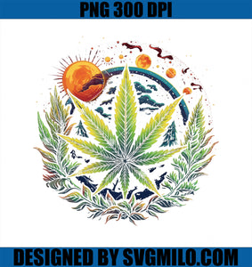 Cosmic Cannabis Leaf Weed Marijuana Leaf 420 Stoner PNG