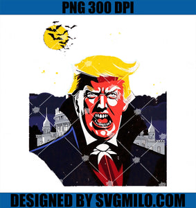 Count Von Trumpcula PNG, Retro Trump Halloween PNG