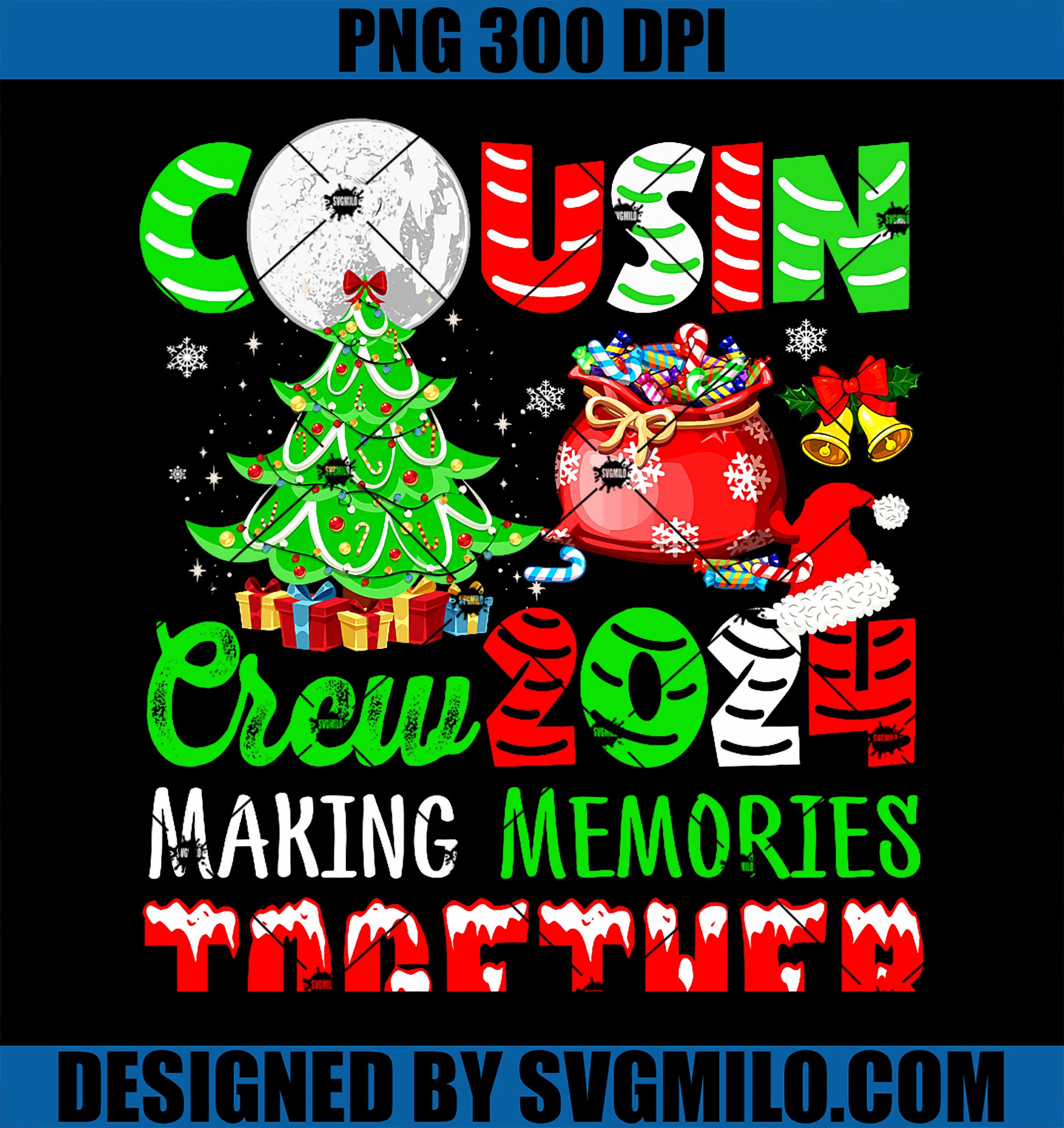 Cousin Crew 2024 Christmas Memories Together Matching Family PNG