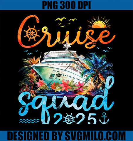 Cruise Squad 2025 PNG, Family Group Matching Cruising Vacation PNG