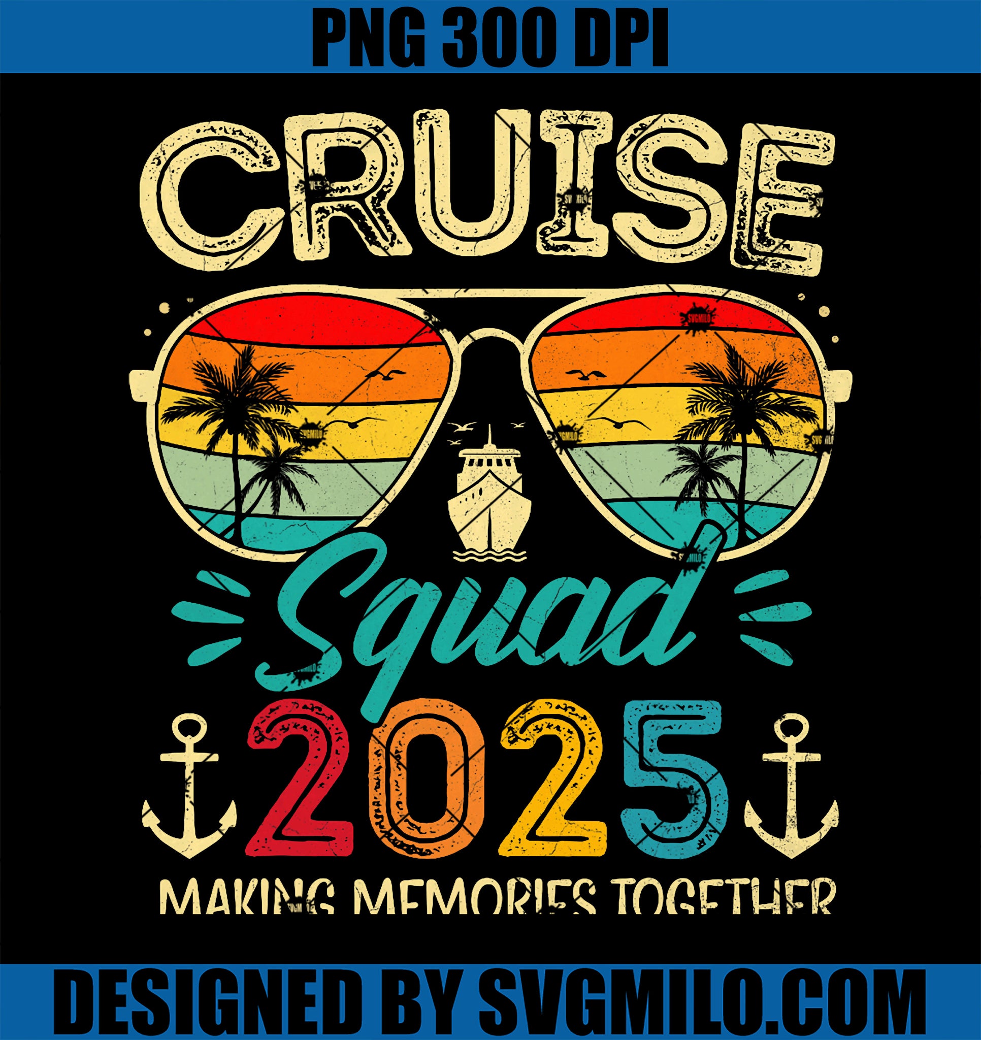 Cruise Squad 2025 PNG, Family Group Matching Summer Vacation PNG
