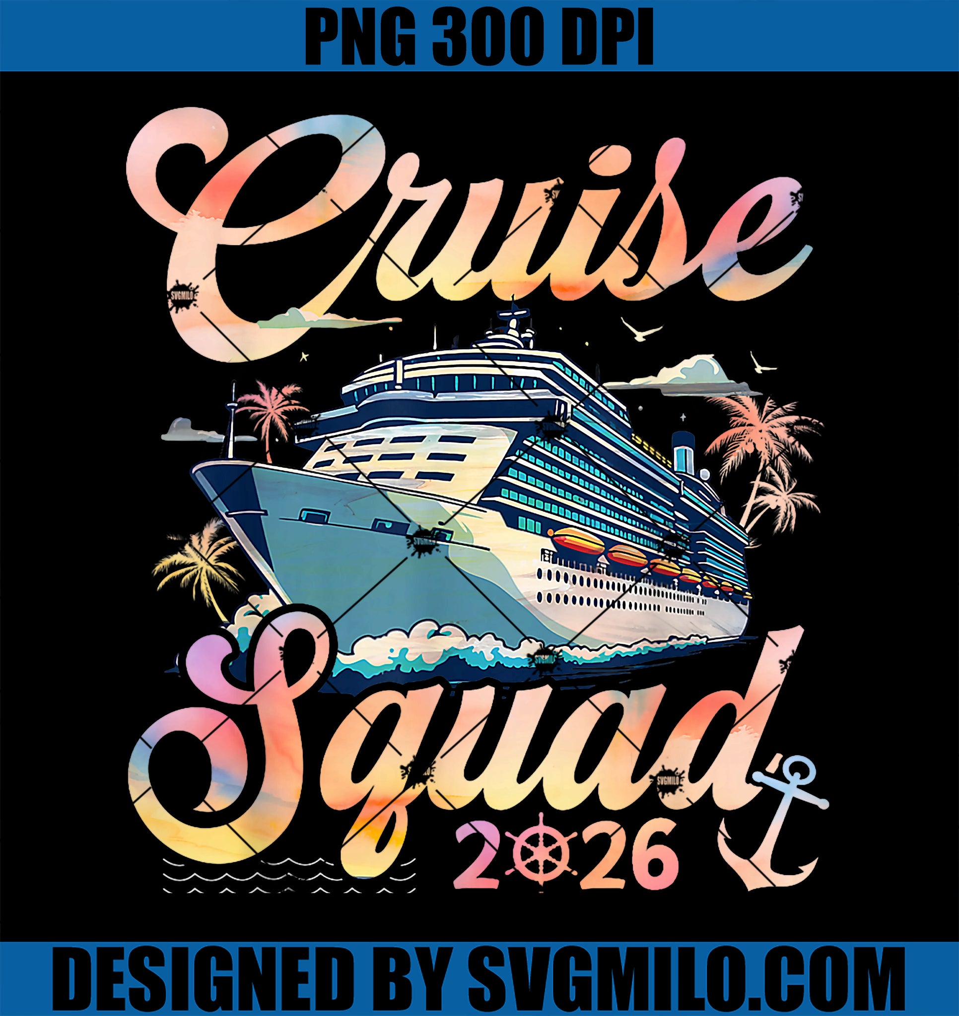 Cruise Squad 2026 PNG, Family Group Matching Summer Vacation PNG
