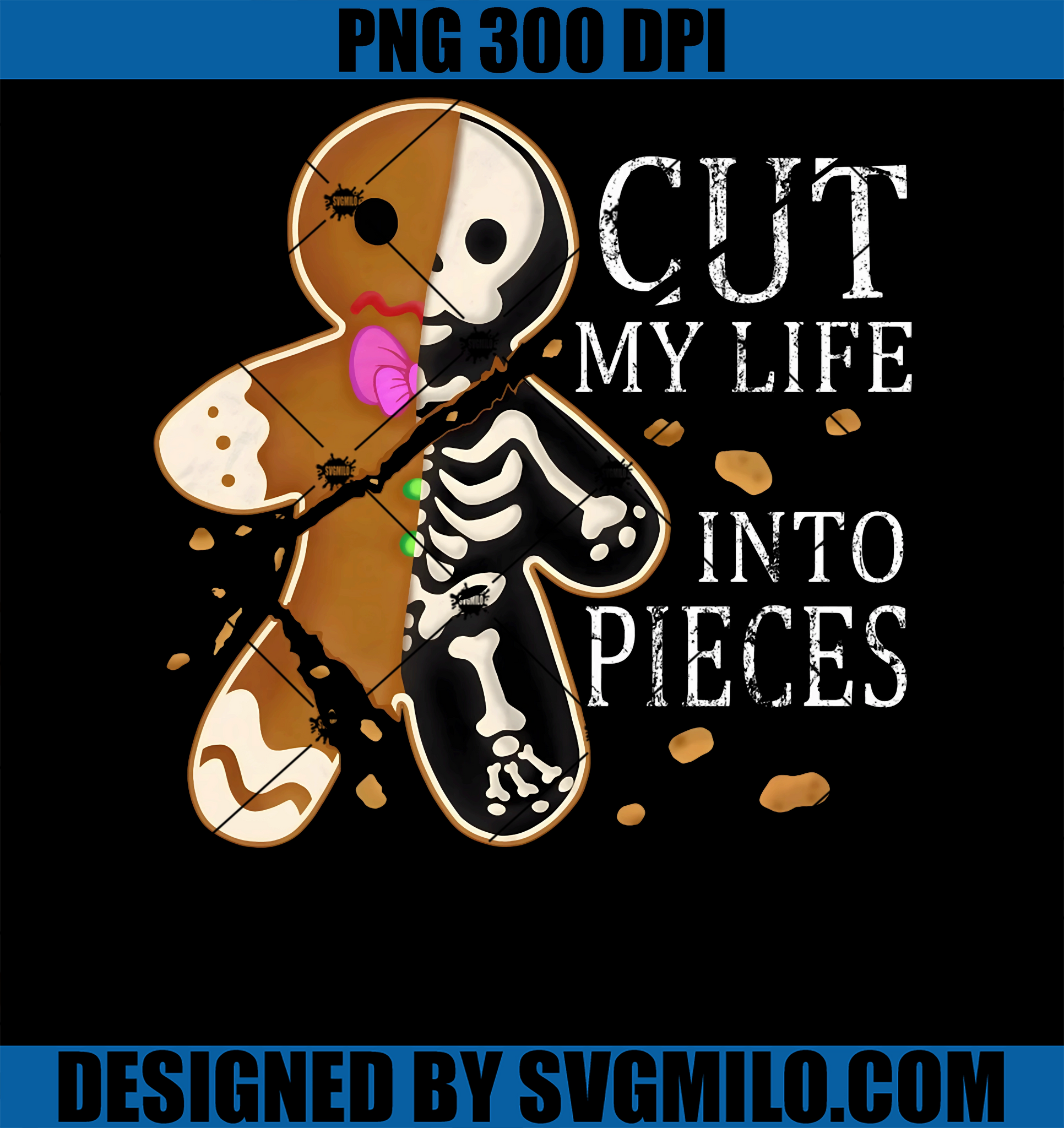 Cut My Life Into Pieces Gingerbread PNG, Christmas Elder Emo PNG