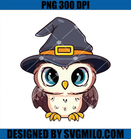 Cute Owl Halloween 2023 PNG,  Witch Hat Halloween PNG