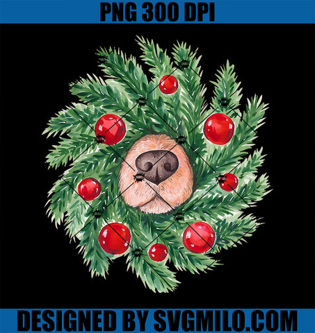 Cute Dog Nose Christmas Wreath Christmas Dog Mom Dog Lover PNG