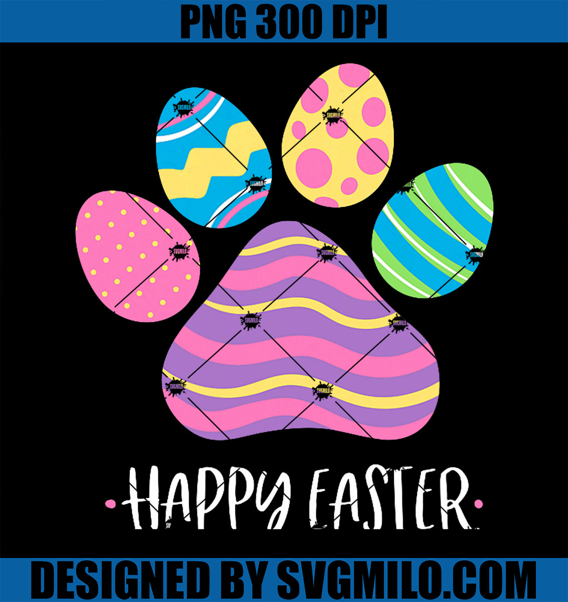 CuteDogPawEasterDesignPNG_WithColorfulEggsForDogLoverPNGcopy_1200x1200 ...