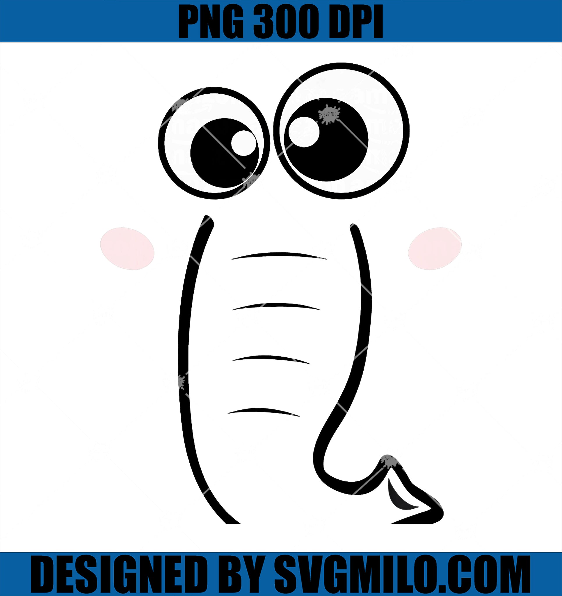 Cute Elephant Face Cartoon Style Easy PNG, Halloween PNG
