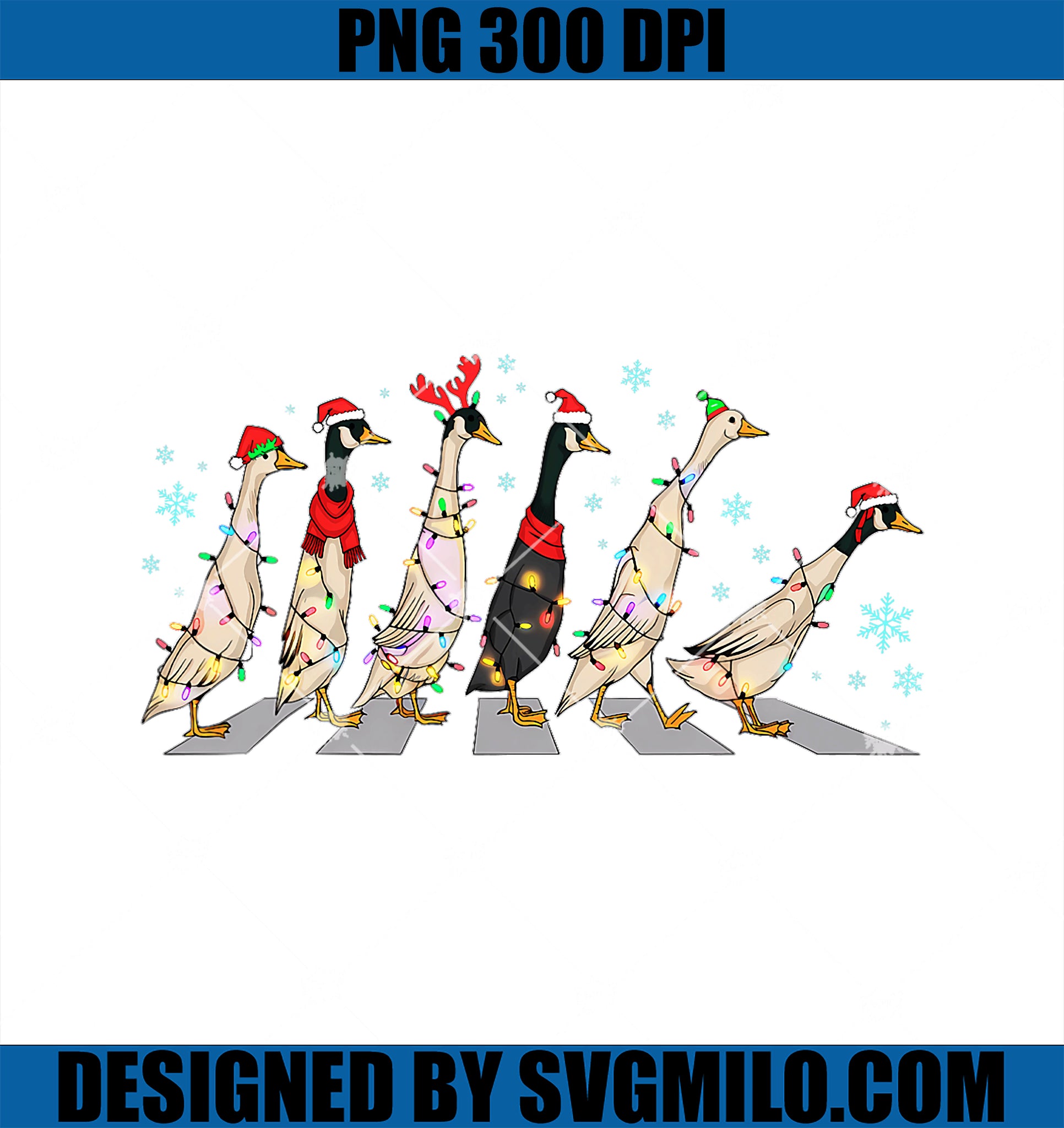 Cute Funny Santa Duck Goose Christmas Family Matching PNG