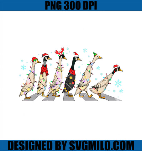 Cute Funny Santa Duck Goose Christmas Family Matching PNG