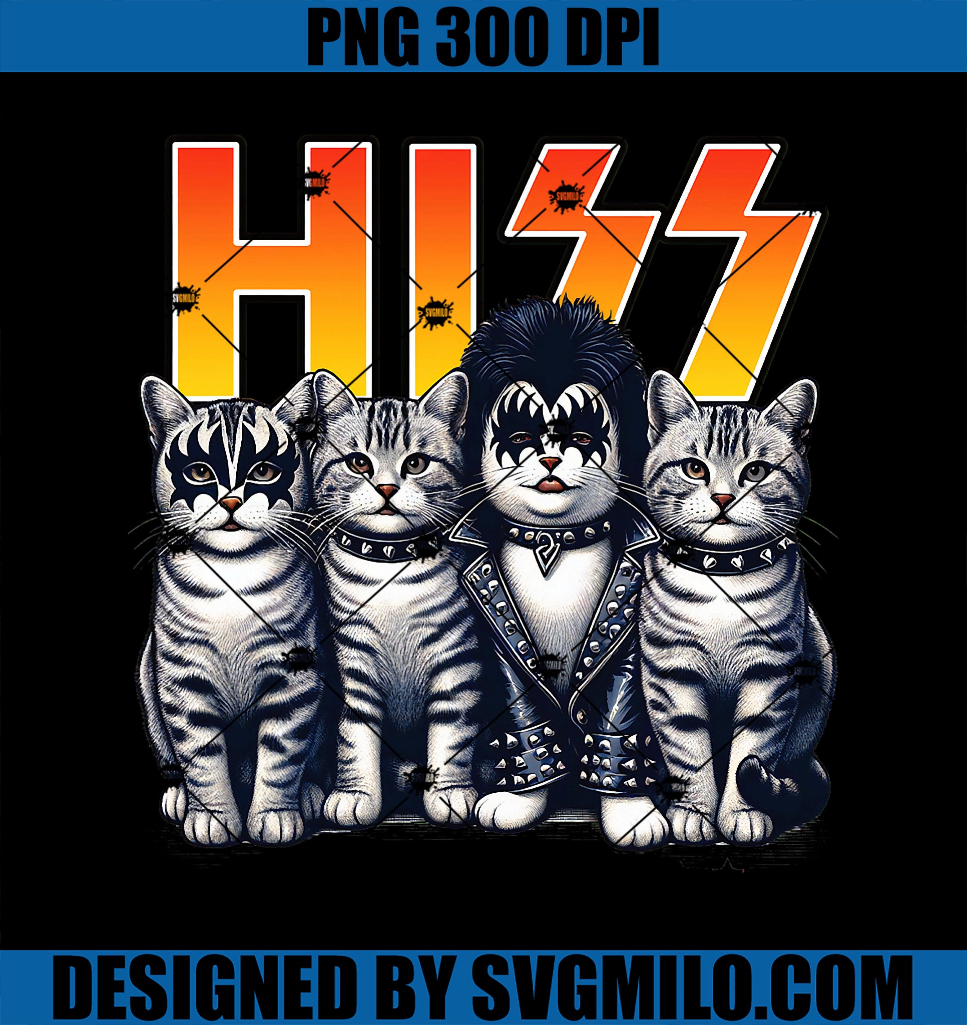 Cute Hiss Cats Rock Kittens Kitty PNG, Rocking Music Cat Lovers PNG