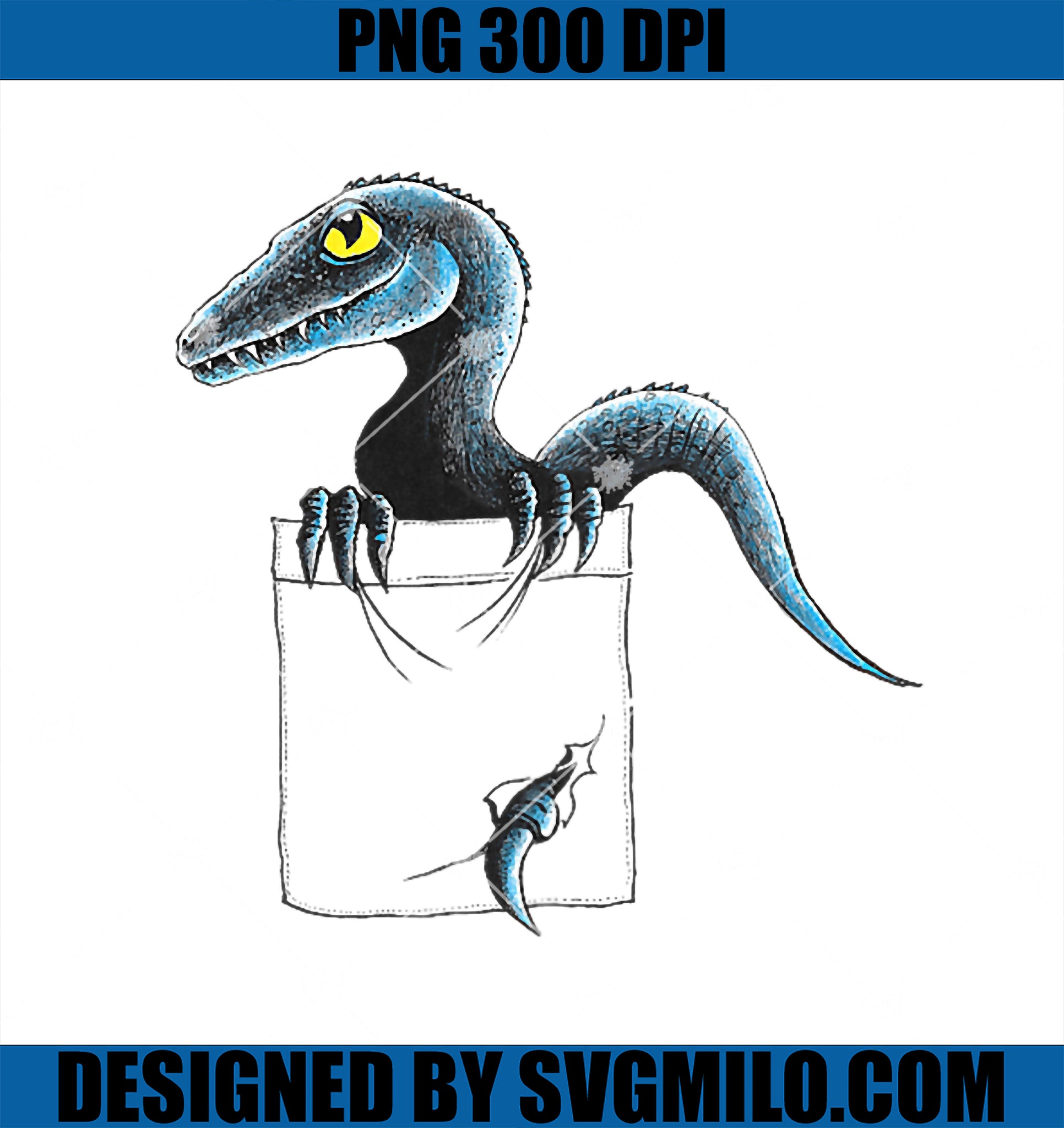 Cute Little Tiny Baby Raptor PNG, Dinosaur in Pocket PNG