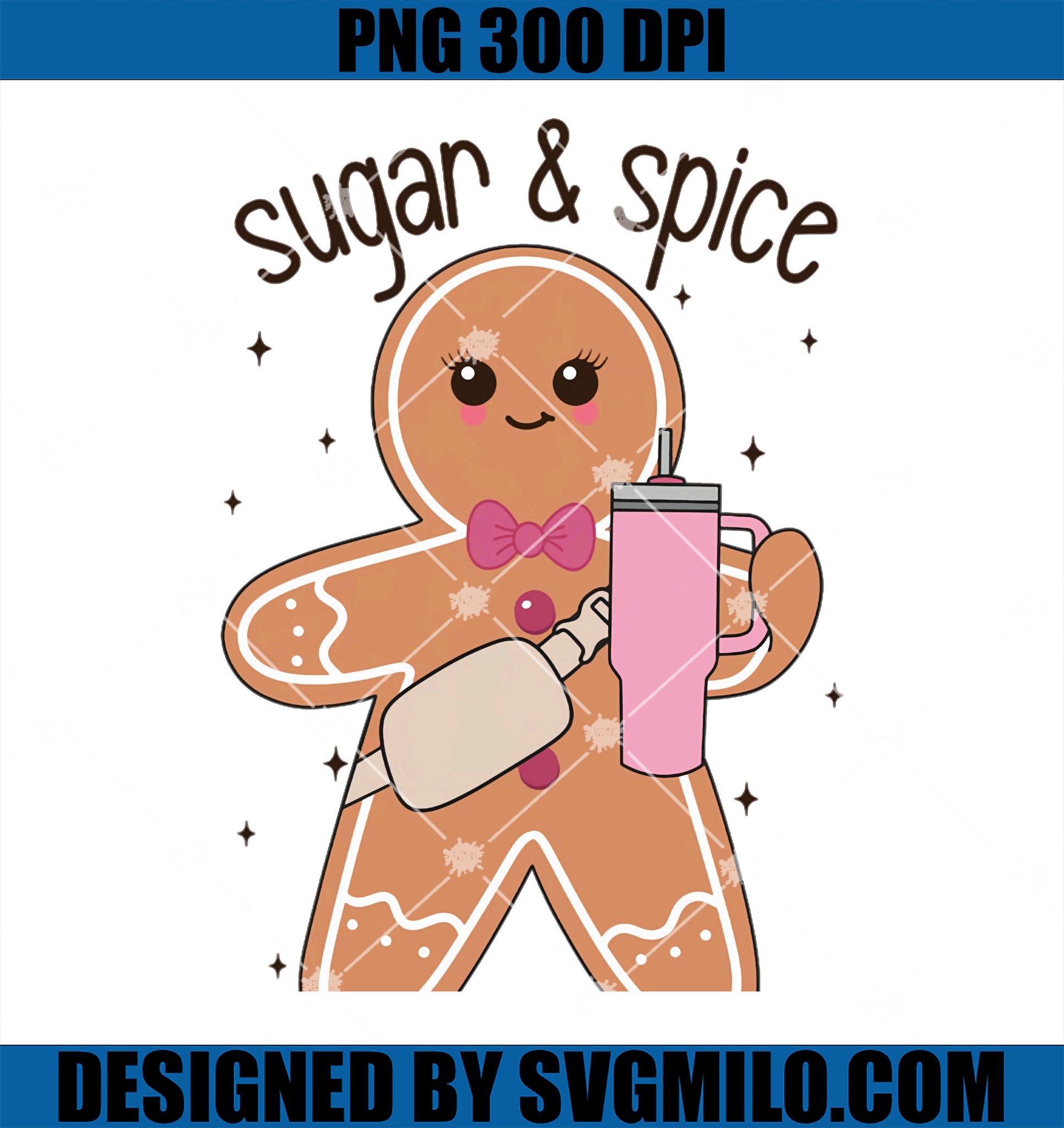 Cute Preppy Christmas Boujee Gingerbread Sugar And Spice PNG