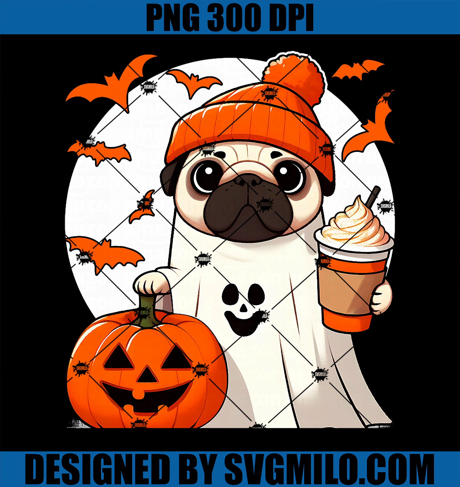 Cute Pug Dog In Ghost PNG, Happy Halloween PNG