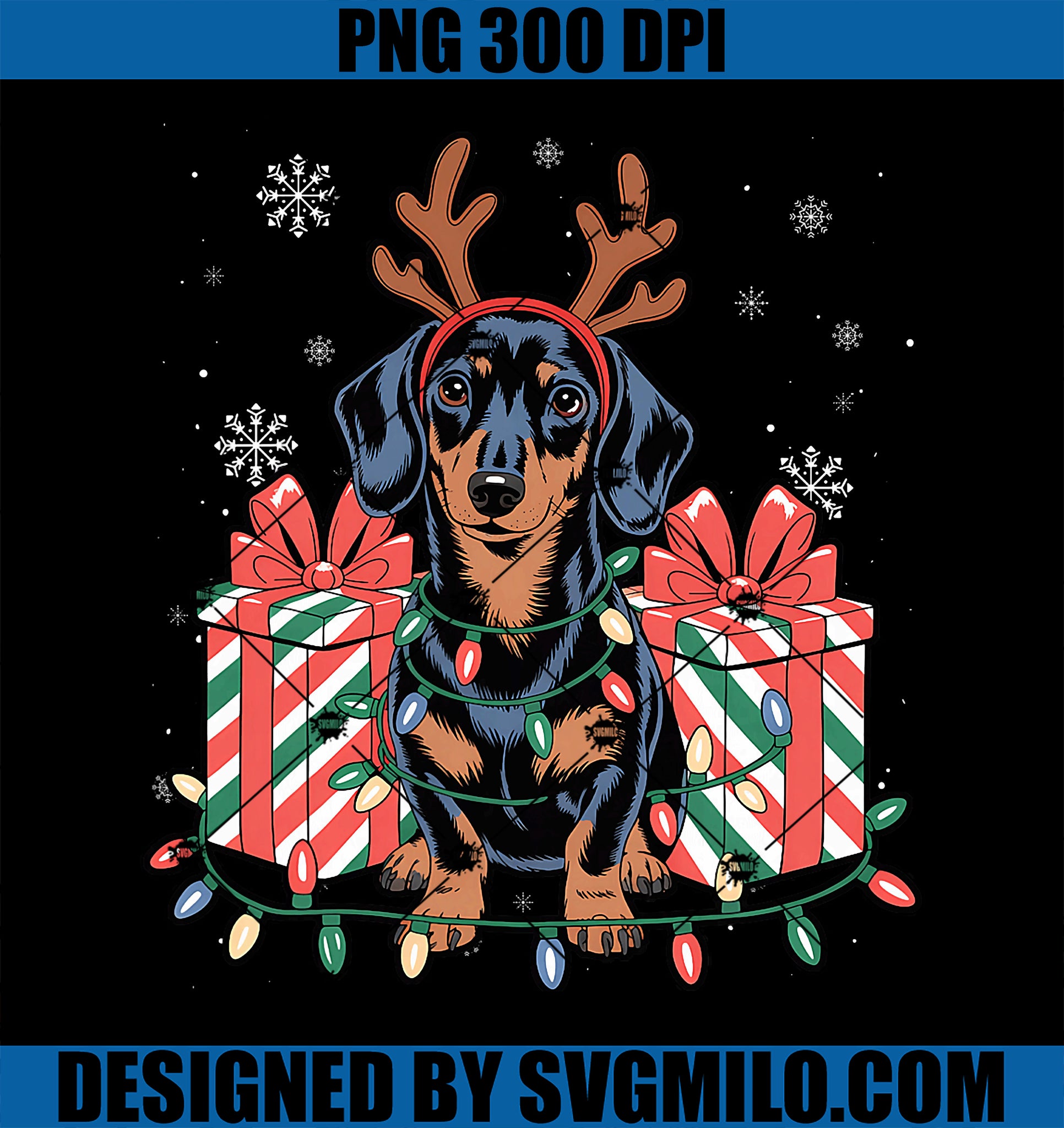 Cute Reindeer Dachshund Christmas PNG, Dog Lover PNG