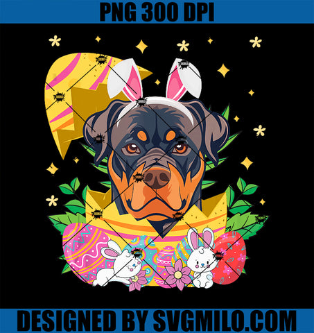Cute Rottweiler Egg PNG, Easter Day Dog Dad PNG
