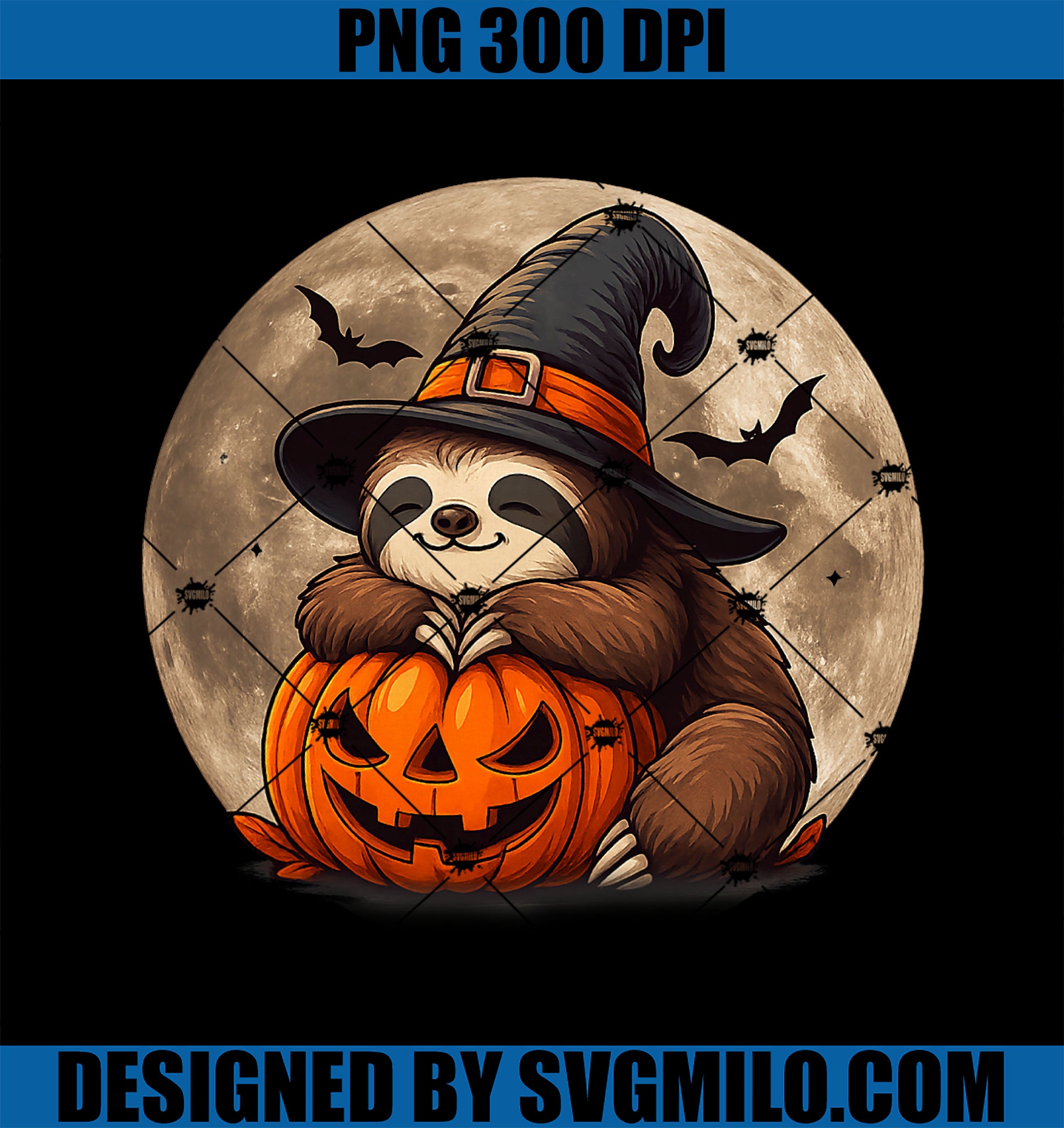 Cute Sloth Ghost PNG, With Pumpkin Halloween PNG