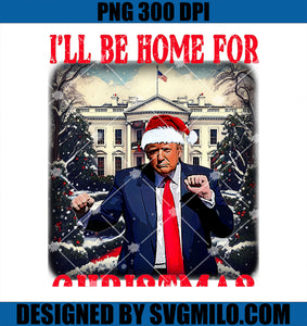 Dancing Funny Humorous Trump I’ll Be Home For Christmas 2025 PNG