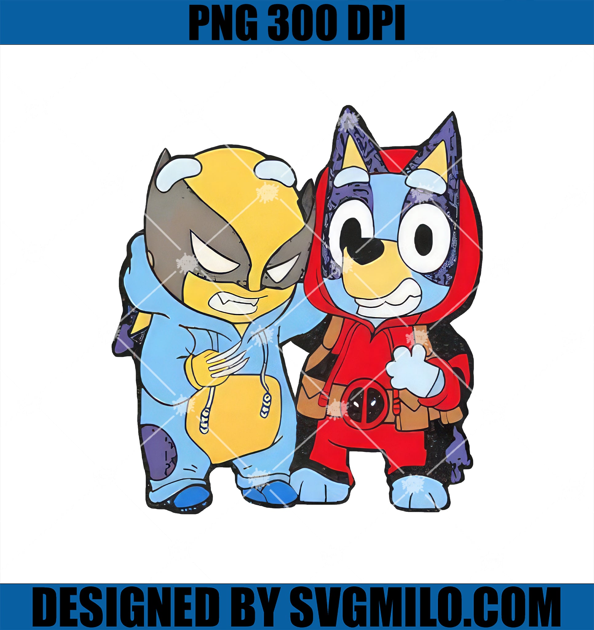 Deadpool Bluey PNG, Bluey Deadpool And Wolverine PNG