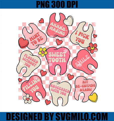 Dental Valentine's Day Cute Teeth Hugging Heart Dentist PNG