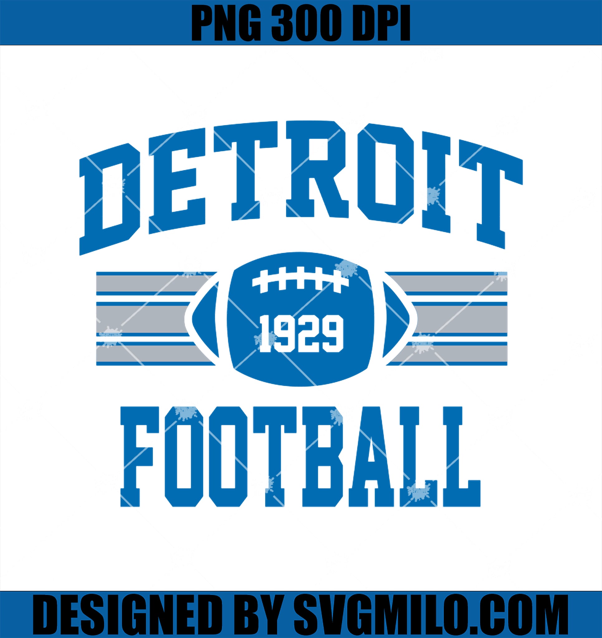 Detroit Football Athletic Vintage Sports Team Fan PNG