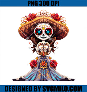 Dia De Los Muertos La Catrina Cute Skeleton Mexican Girls PNG