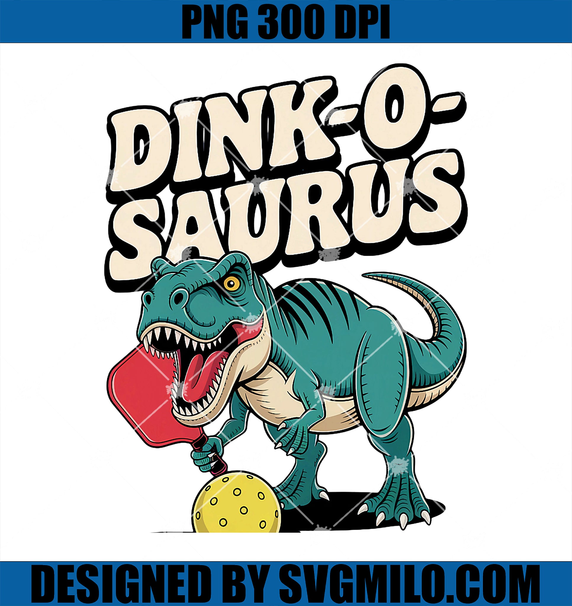 Dink O Saurus PNG, Pickleball Dinosaur PNG