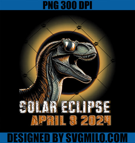 Dinosaur Solar Eclipse Shirt 2024 Total Solar Eclipse PNG
