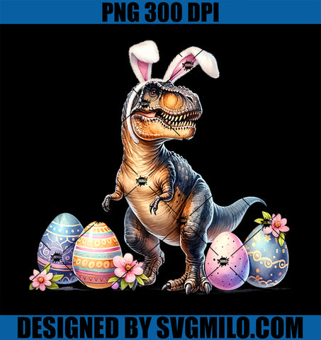 Dinosaur T Rex Bunny Ears Easter Eggs PNG