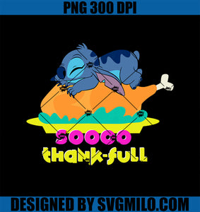 Disney Lilo & Stitch Thanksgiving Soooo Thankful Turkey Nap PNG