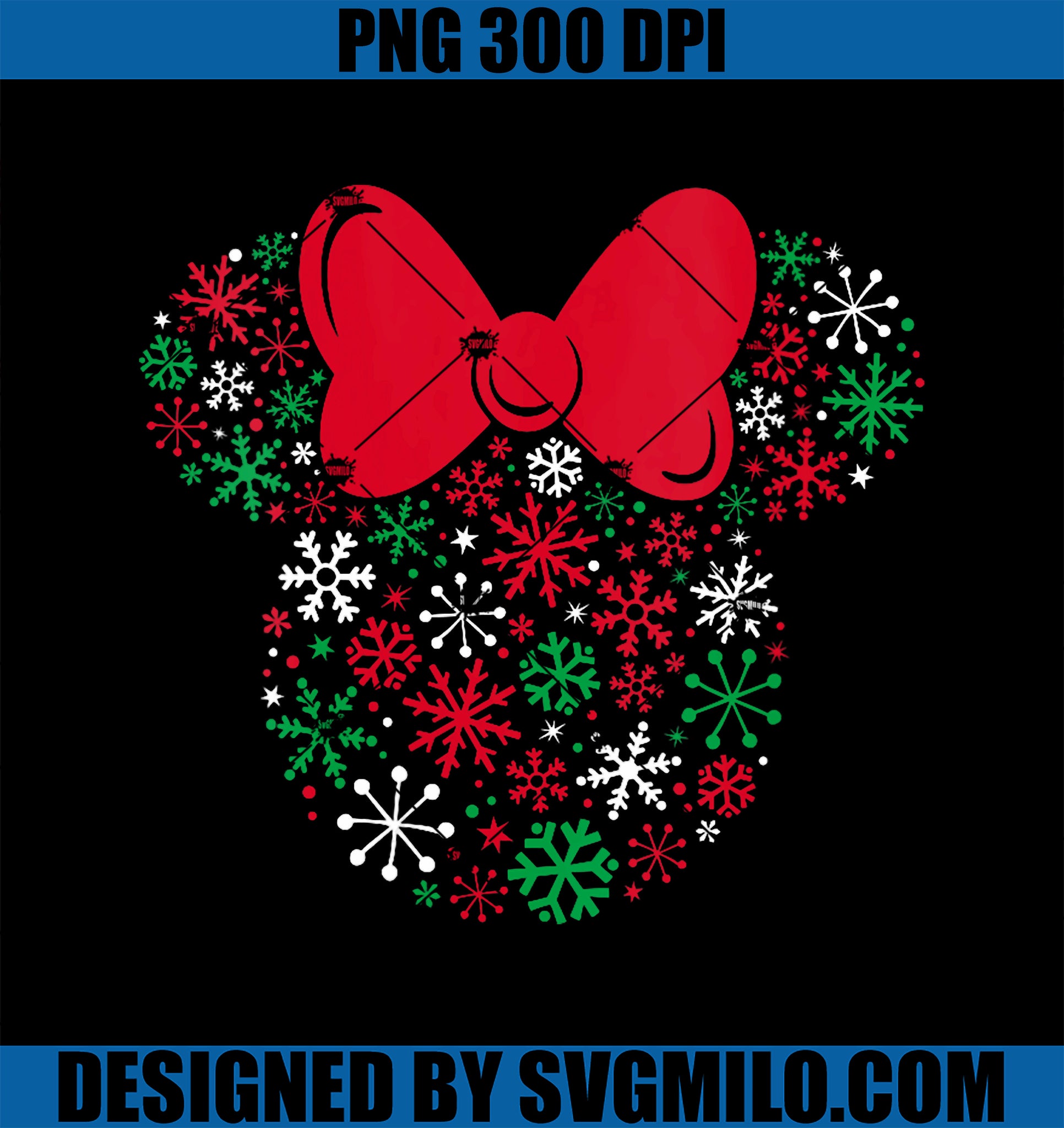 Disney Minnie Mouse Icon Holiday Snowflakes PNG