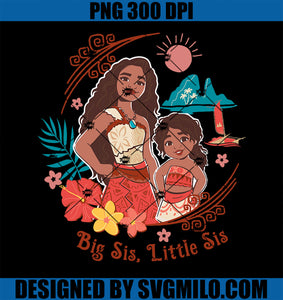 Disney Moana 2 PNG, Big Sis Little Sis Oceania Tropical Floral PNG