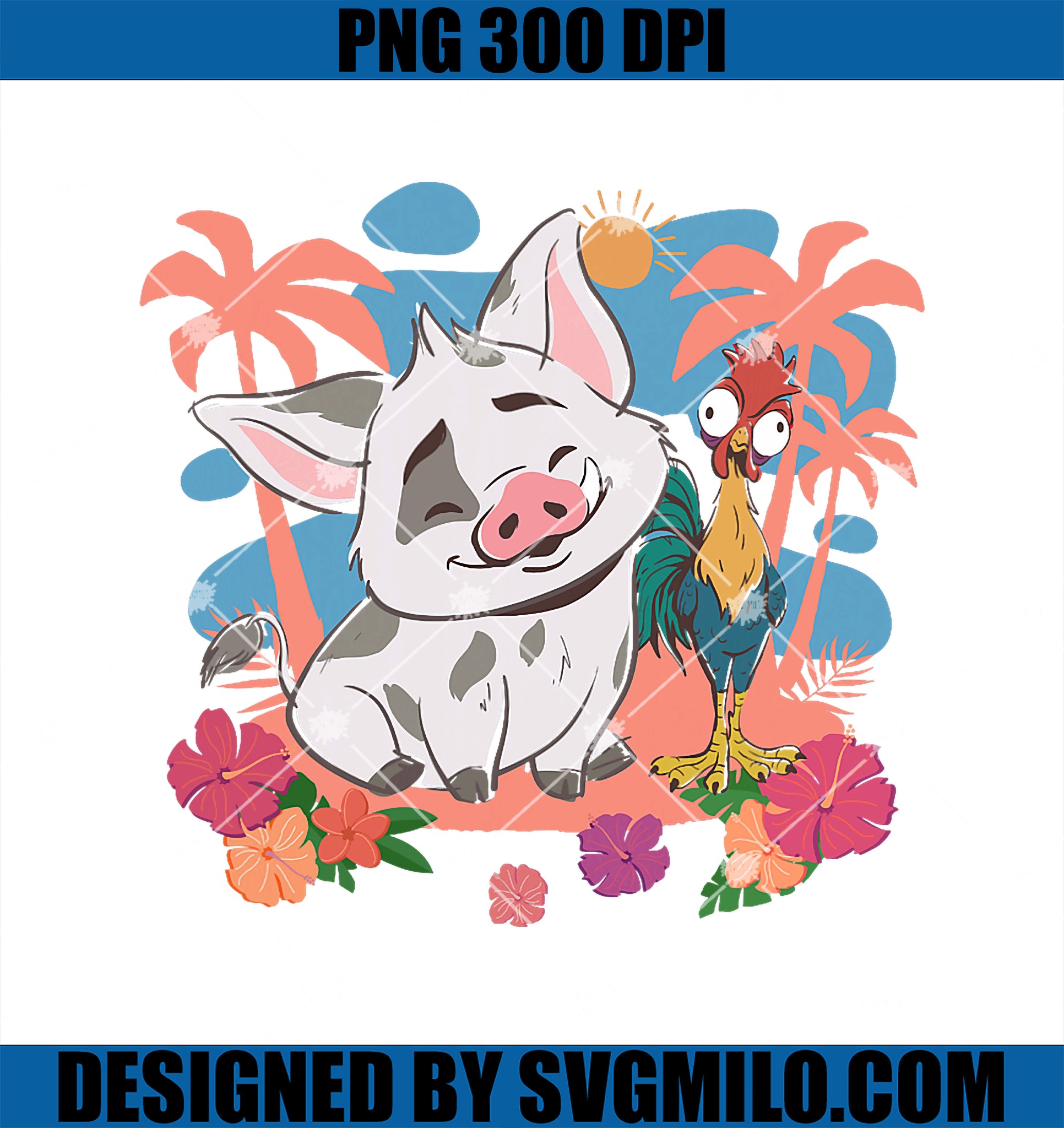 Disney Moana 2 PNG, Cute Pua Hei Hei Best Friends Tropical PNG