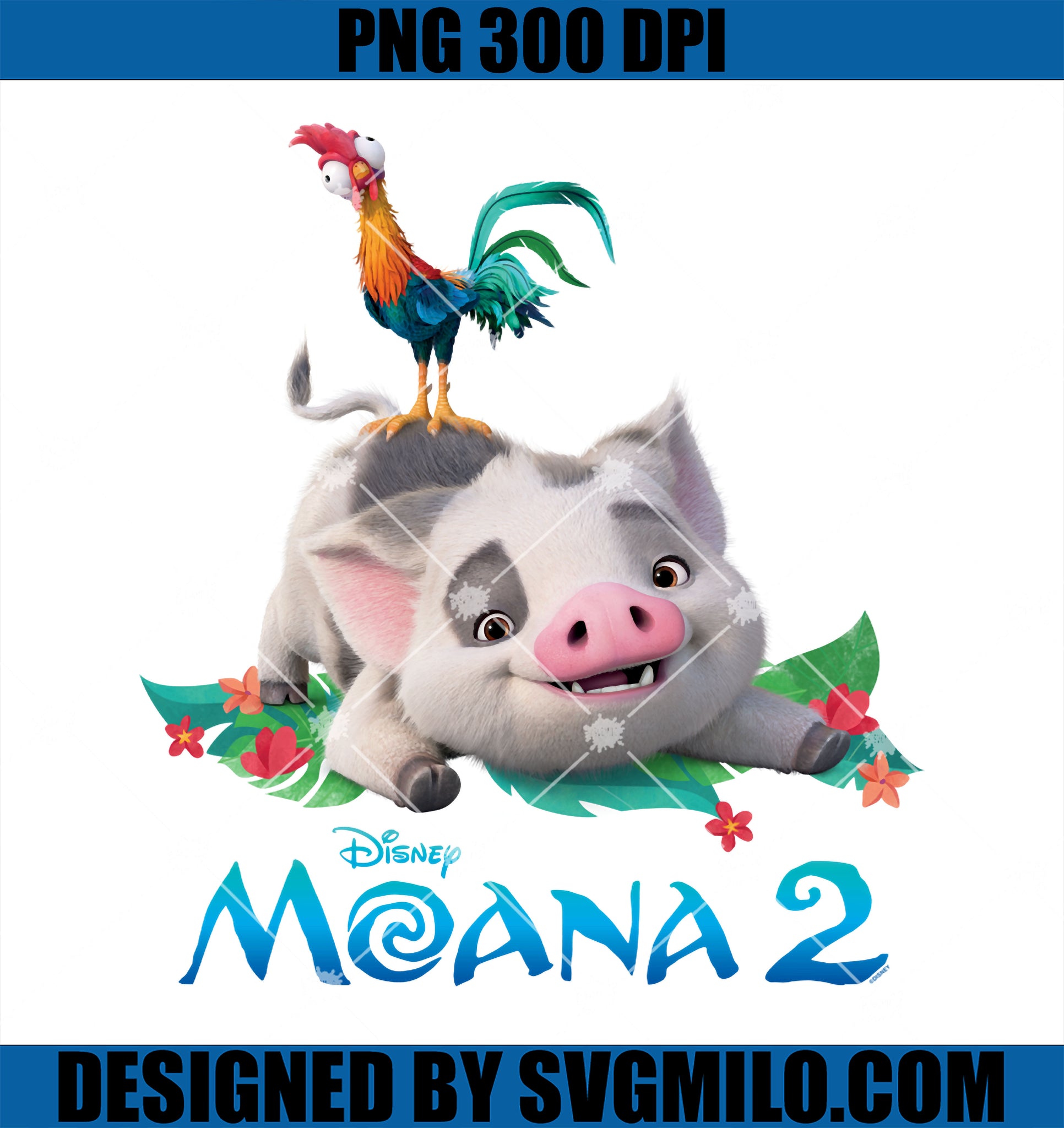 Disney Moana 2 Pua and Heihei with Official Movie PNG