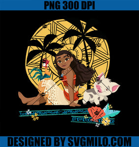 Disney Moana Hei Hei Moana Pua Enjoying Sunset Chest Poster PNG