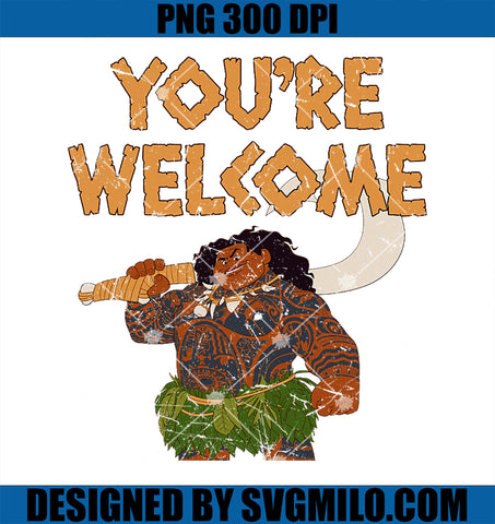 Disney Moana Maui Confident Pose You_re Welcome Retro PNG