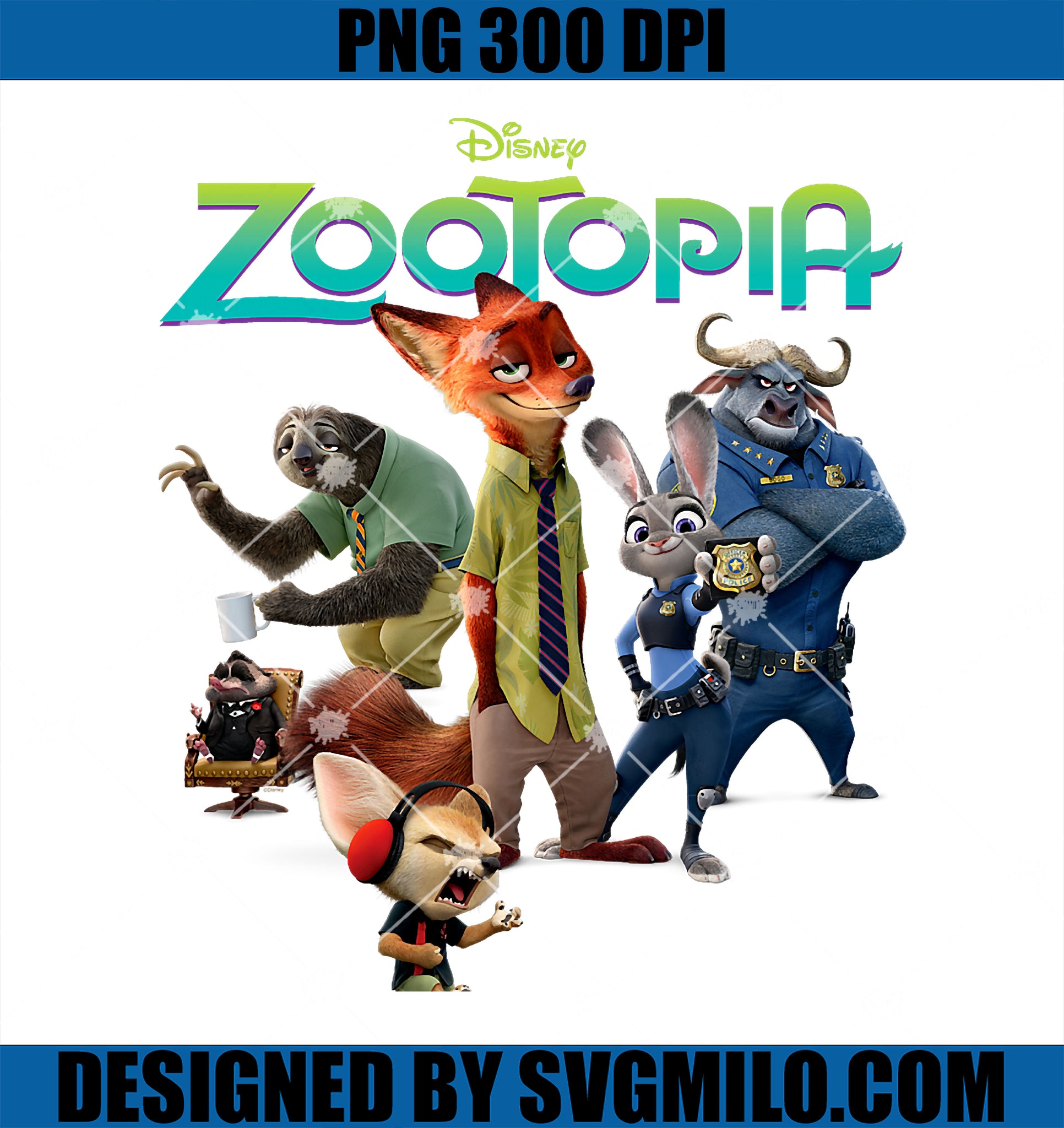 Disney Zootopia PNG, Character Group And Logo PNG