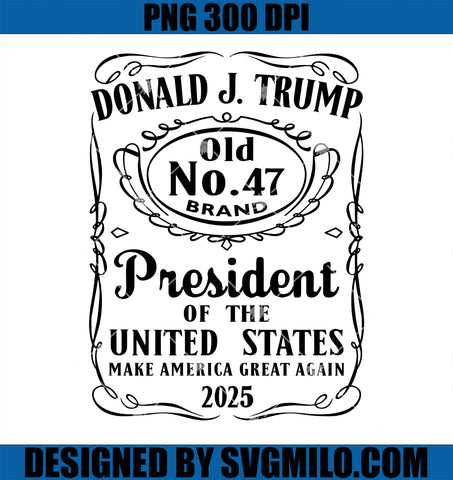 Donald J.Trump Old No.47 Brand PNG, President Of The United States PNG