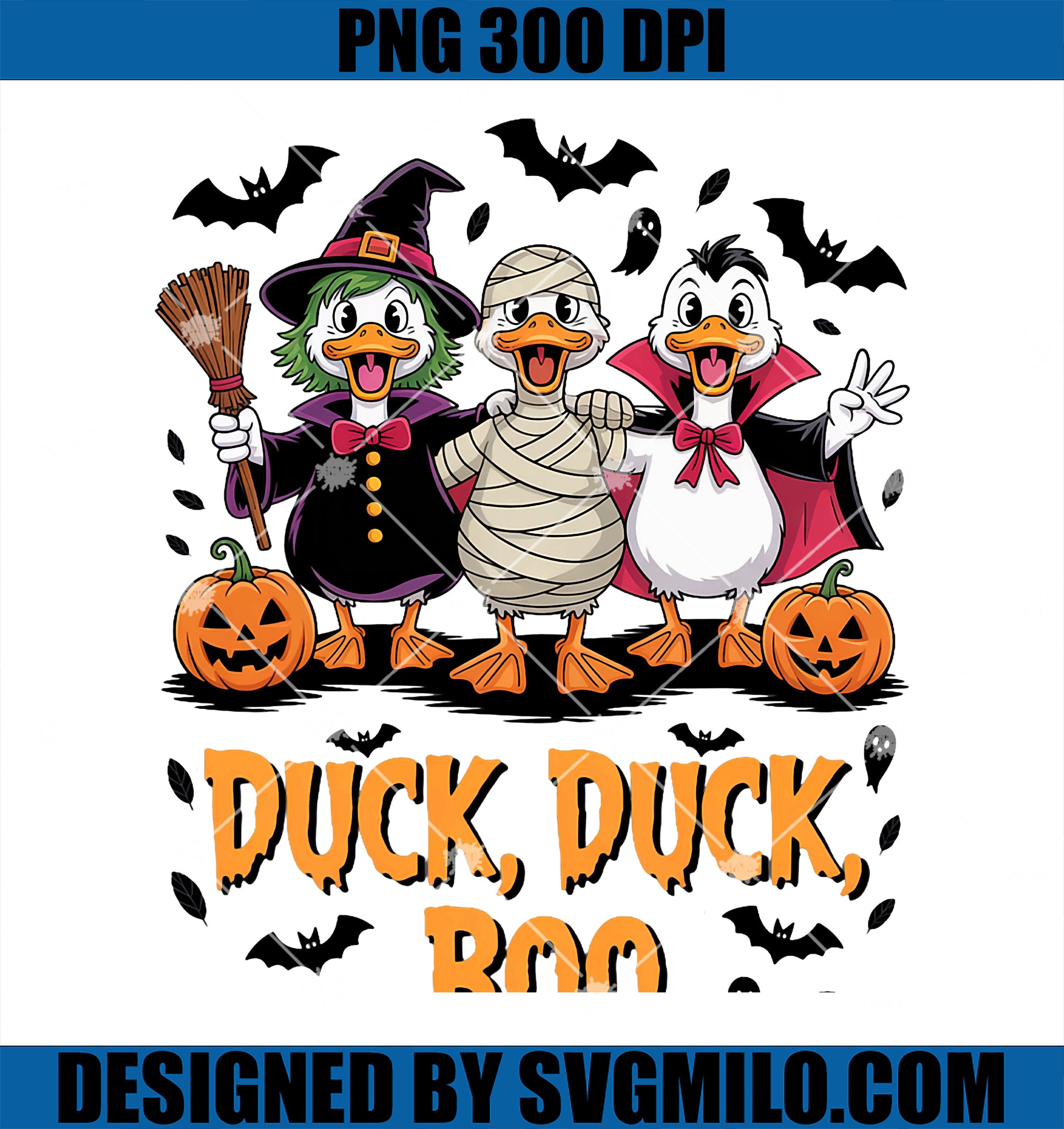 Duck Duck Boo PNG, Spooky Goose Halloween PNG