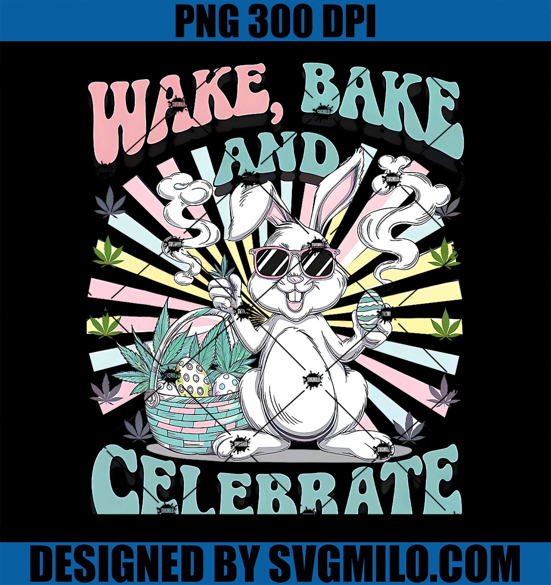 Easter Bunny Marijuana Cannabis Stoned 420 PNG, Weed Happy 420 PNG