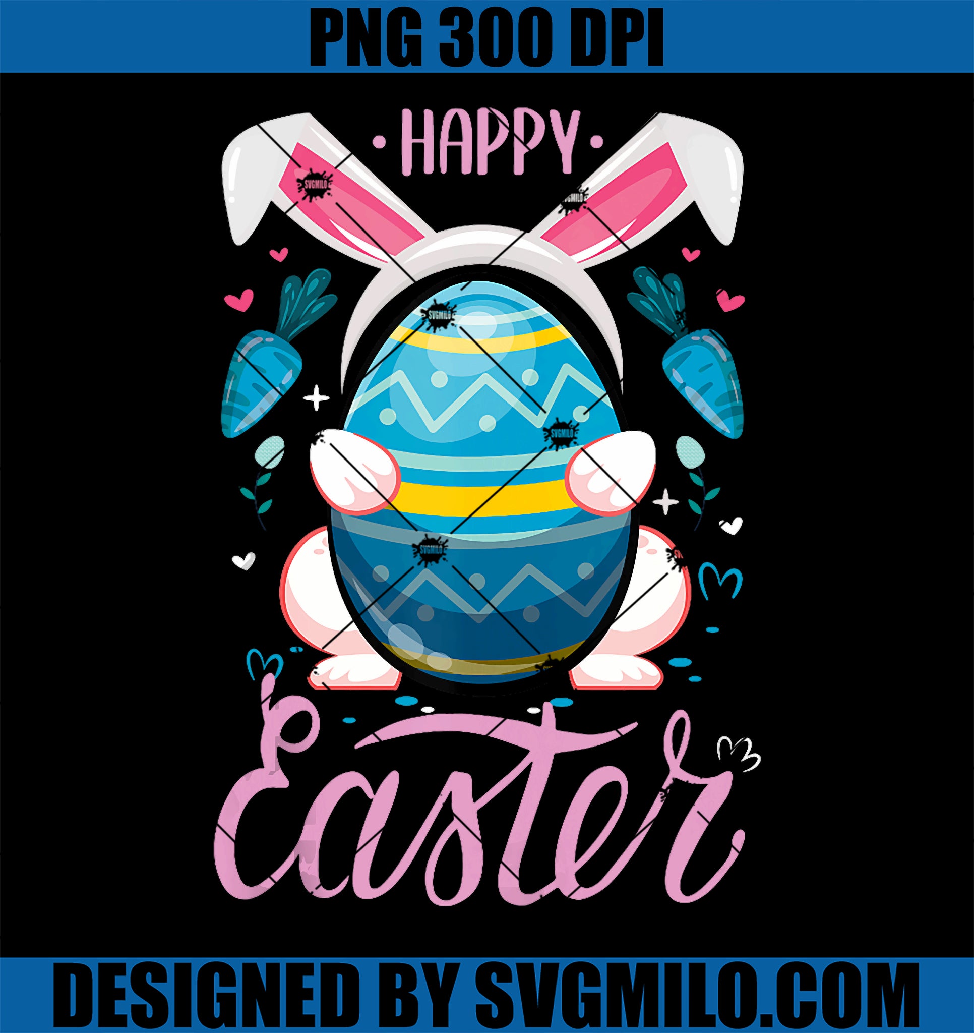 Easter Day Rabbit Eggs Hunting PNG, Easter Day PNG