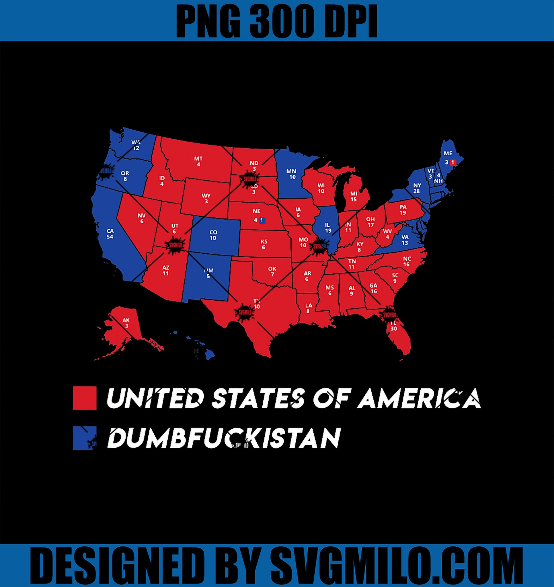 Election Map 2024 PNG, United States Of America Dumbfuckistan PNG