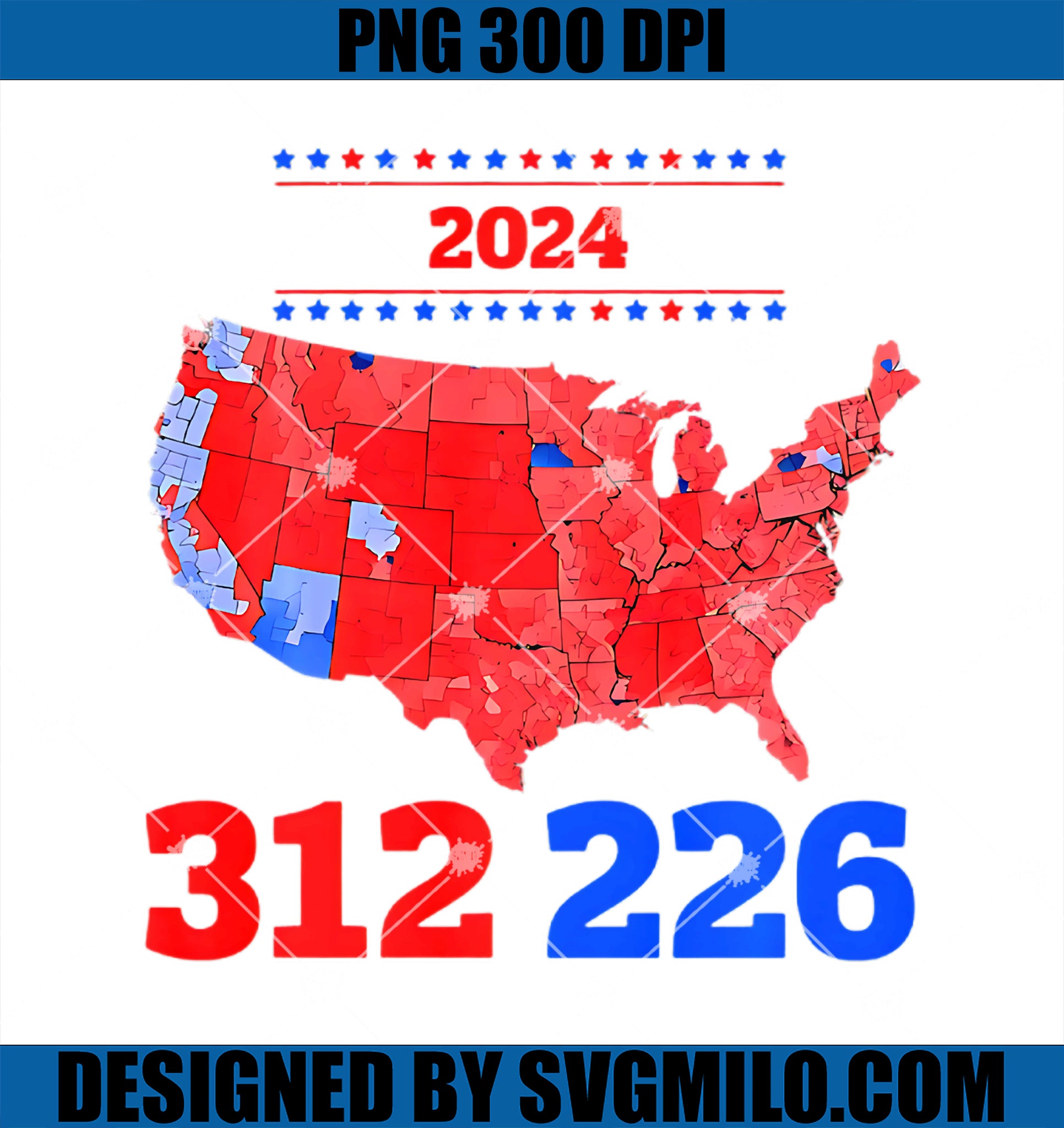 Electoral Map Trump 312 Red 2024 Election Results Map 2024 PNG