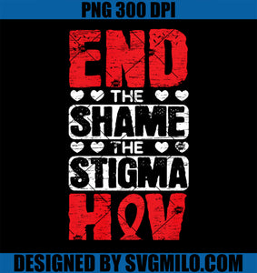 End The Shame The Stigma HIV AIDS Awareness Red Ribbon PNG