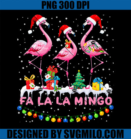 Fa La La Mingo Flamingo Christmas Tropical Xmas Tree Lights PNG