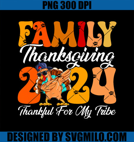 Family Thanksgiving 2024 Crew Dabbing Turkey PNG