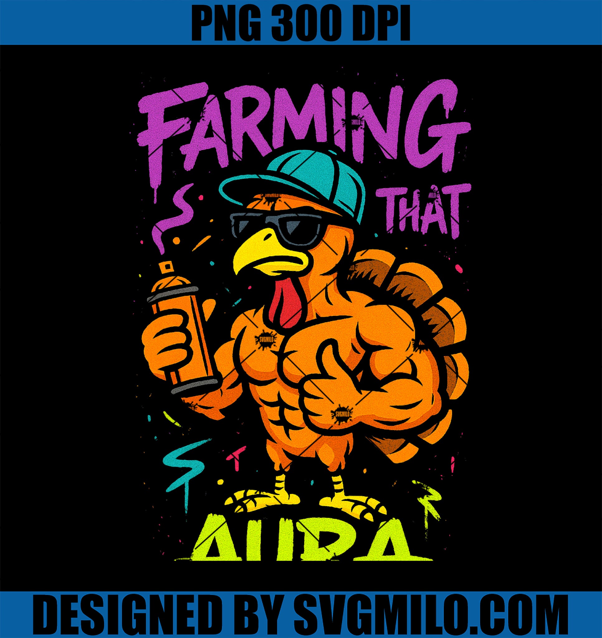 Turky With Rizz Farming That Aura PNG, Thanksgiving Turkey Teens Kids Rizz Vibes PNG