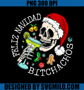 Feliz Navidad Bitchachos Funny Skull Spanish Merry Christmas PNG